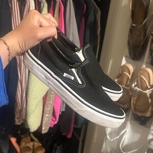 Vans Black and White Slip-On Shoes